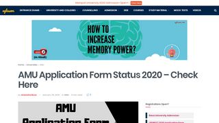 
                            4. AMU Application Form Status 2019 | AglaSem Admission