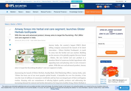
                            10. Amway forays into herbal oral care segment; launches Glister Herbals ...