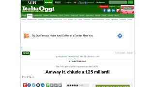 
                            3. Amway It. chiude a 125 miliardi - ItaliaOggi.it