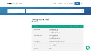 
                            9. Amway (Schweiz) GmbH, Kestenholz - Kontakt - Easymonitoring