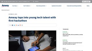 
                            10. Amway taps into young tech talent with first hackathon | Amway Global