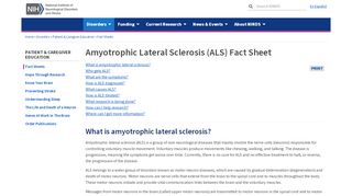 
                            12. Amyotrophic Lateral Sclerosis (ALS) Fact Sheet | National Institute of ...