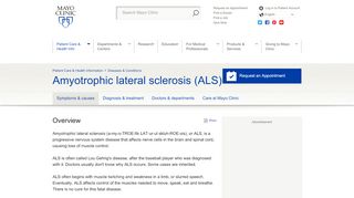 
                            9. Amyotrophic lateral sclerosis (ALS) - Symptoms and causes - Mayo ...