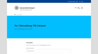 
                            1. An-/Abmeldung TIK-Intranet | Technische Informations- und ...