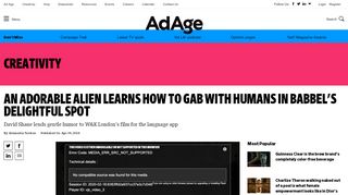 
                            10. An adorable alien learns how to gab with humans in Babbel's ... - Ad Age