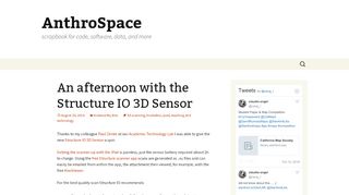 
                            12. An afternoon with the Structure IO 3D Sensor | AnthroSpace