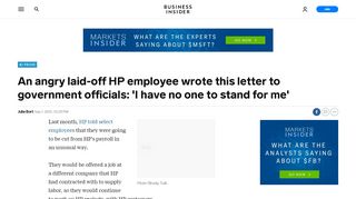 
                            9. An angry laid-off HP employee wrote this letter to ... - Business Insider