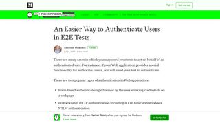 
                            5. An Easier Way to Authenticate Users in E2E Tests – Hacker Noon