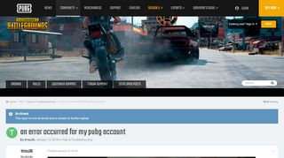 
                            4. an error occurred for my pubg account - Help & Troubleshooting ...