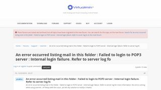 
                            10. An error occurred listing mail in this folder : Failed to login to ...