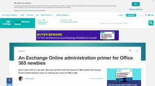 
                            9. An Exchange Online administration primer for Office 365 newbies