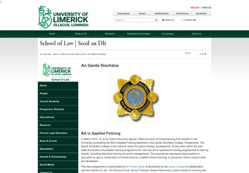 
                            5. An Garda Síochána | University of Limerick