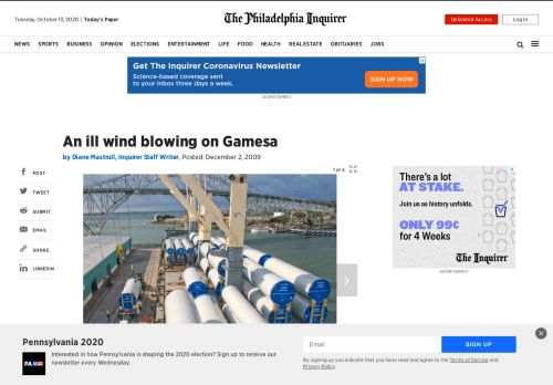 
                            10. An ill wind blowing on Gamesa - Philly.com