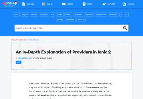 
                            4. An In-Depth Explanation of Providers in Ionic 2 | joshmorony - Learn ...