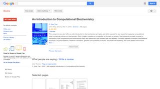 
                            13. An Introduction to Computational Biochemistry - Keputusan Buku Google