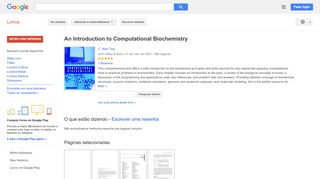 
                            11. An Introduction to Computational Biochemistry - Resultado da Pesquisa de livros Google
