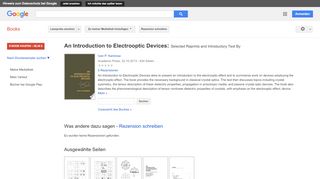 
                            11. An Introduction to Electrooptic Devices: Selected Reprints and ...