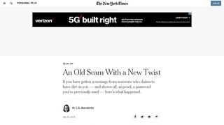 
                            9. An Old Scam With a New Twist - The New York Times