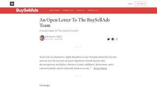 
                            7. An Open Letter To The BuySellAds Team – BuySellAds – Medium