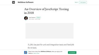 
                            12. An Overview of JavaScript Testing in 2018 – Welldone Software ...