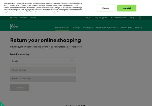 
                            6. An Post - Return your online shopping with An Post | Personal | An ...