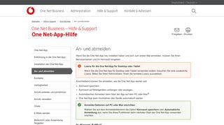 
                            3. An- und abmelden - One Net Business - Vodafone
