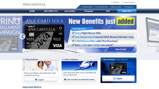 
                            7. ANA CARD U.S.A. - You can earn 5,000 Bonus miles!