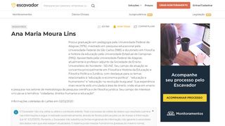 
                            9. Ana Maria Moura Lins | Escavador