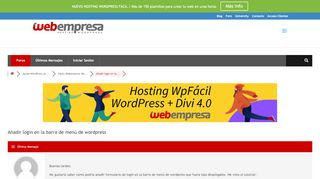
                            2. Añadir login en la barra de menú de wordpress - Webempresa