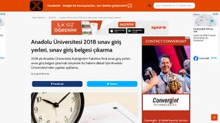 
                            7. Anadolu Üniversitesi 2018 sınav giriş yerleri, sınav giriş belgesi çıkarma