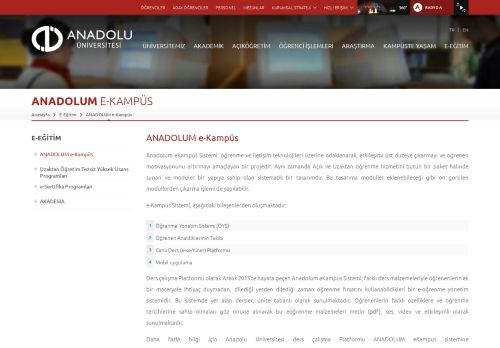 
                            3. ANADOLUM e-Kampüs | Anadolu Üniversitesi
