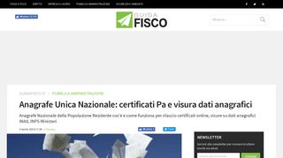 
                            12. Anagrafe Unica Nazionale: certificati Pa e visura dati anagrafici