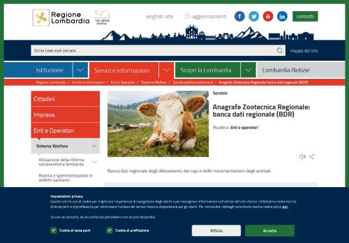 
                            8. Anagrafe Zootecnica Regionale: banca dati regionale (BDR)