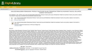 
                            6. ANALISIS MANAJEMEN PEMASARAN PRODUK TAKAFULINK ...