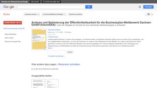 
                            11. Analyse und Optimierung der Öffentlichkeitsarbeit für die ...