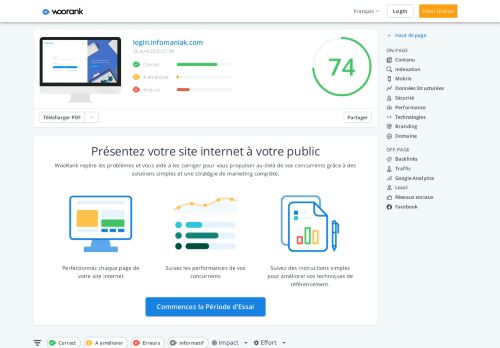 
                            9. Analysez le SEO de login.infomaniak.com avec WooRank | WooRank ...