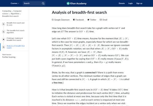 
                            7. Analysis of breadth-first search (article) | Khan Academy