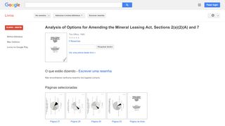 
                            7. Analysis of Options for Amending the Mineral Leasing Act, Sections ... - Resultado da Pesquisa de livros Google