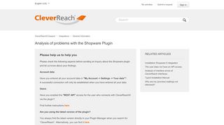
                            10. Analysis of problems with the Shopware Plugin - CleverReach® Support