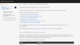 
                            7. Analytics-Benutzermigration zur Admin Console - Admin Console für ...