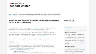 
                            9. Analytics: On-Demand Audio Data Missing from Weekly Emails & SAS ...