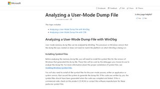 
                            1. Analyzing a User-Mode Dump File - Windows drivers | Microsoft Docs