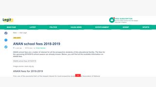 
                            8. ANAN school fees 2018-2019 ▷ Legit.ng