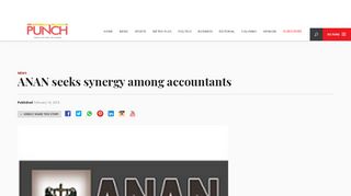 
                            11. ANAN seeks synergy among accountants – Punch Newspapers