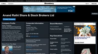 
                            10. Anand Rathi Share & Stock Brokers Ltd: Company Profile - Bloomberg