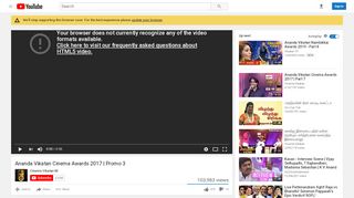
                            12. Ananda Vikatan Cinema Awards 2017 | Promo 3 - YouTube