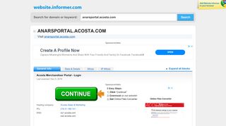 
                            6. anarsportal.acosta.com at WI. Acosta Merchandiser Portal - Login