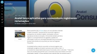 
                            11. Anatel lança aplicativo para consumidores registrarem reclamações ...