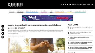 
                            13. Anatel lança app que compara oferta e qualidade no pacote de internet