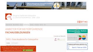 
                            8. Anbieter für weiterführende Fachausbildungen - OSTEOKOMPASS.de